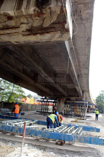 Pasarela CFR de la Ițcani, ridicată pe porțiuni, pentru intervenții la structura de rezistență