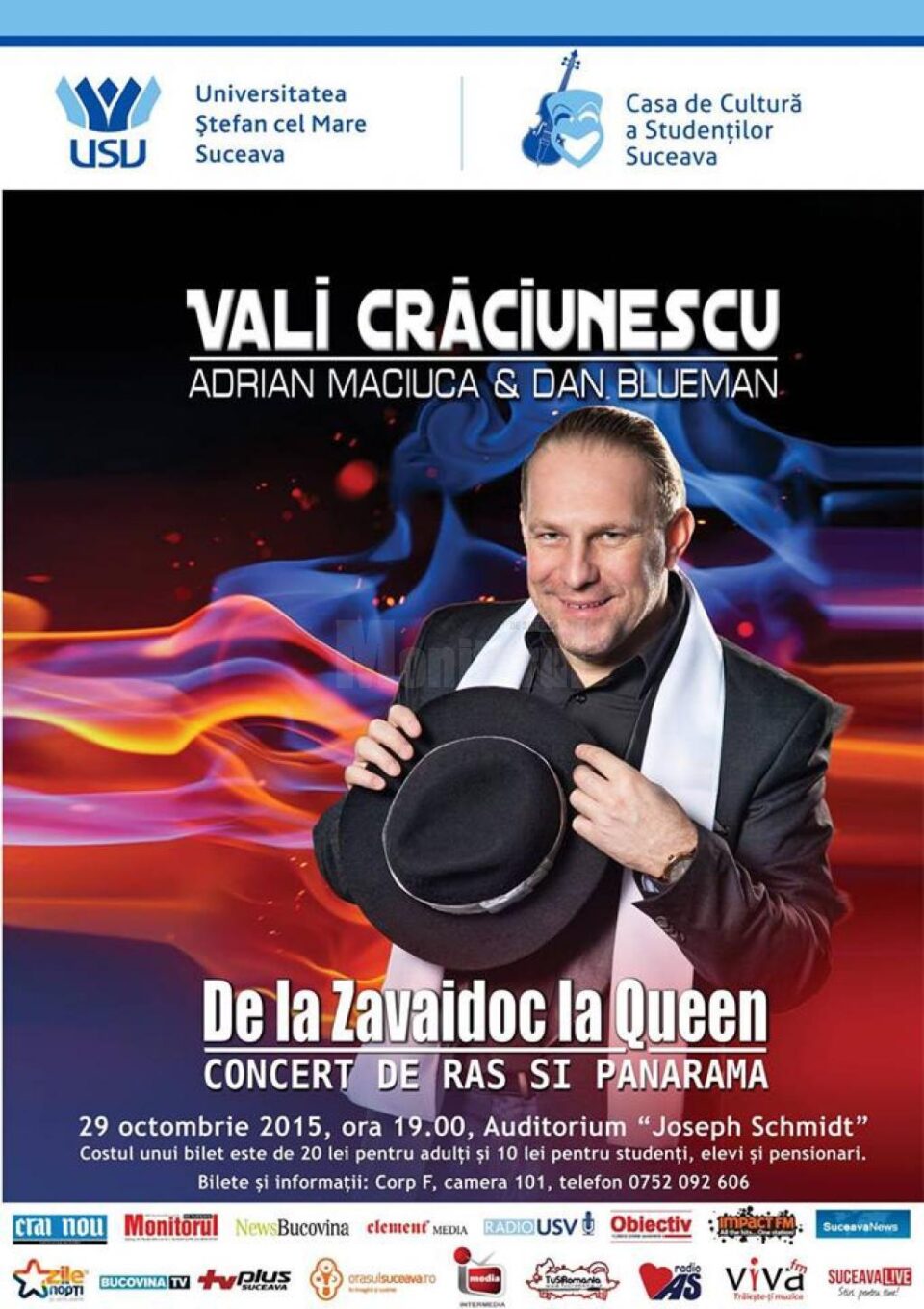 Concert cu Vali Crăciunescu, Adrian Maciuca și Dan Blueman, la USV