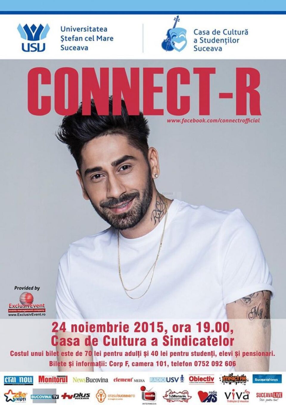 Concert cu Connect-R, luna aceasta, la Casa de Cultură a Sindicatelor