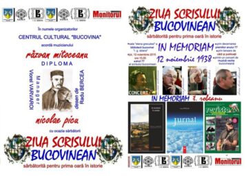 Ziua Scrisului Bucovinean, „un pretext pentru a pune față în față personaje exemplare ale culturii bucovinene”