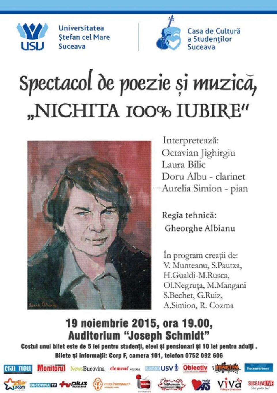 Spectacol de poezie și muzică „Nichita 100% iubire”