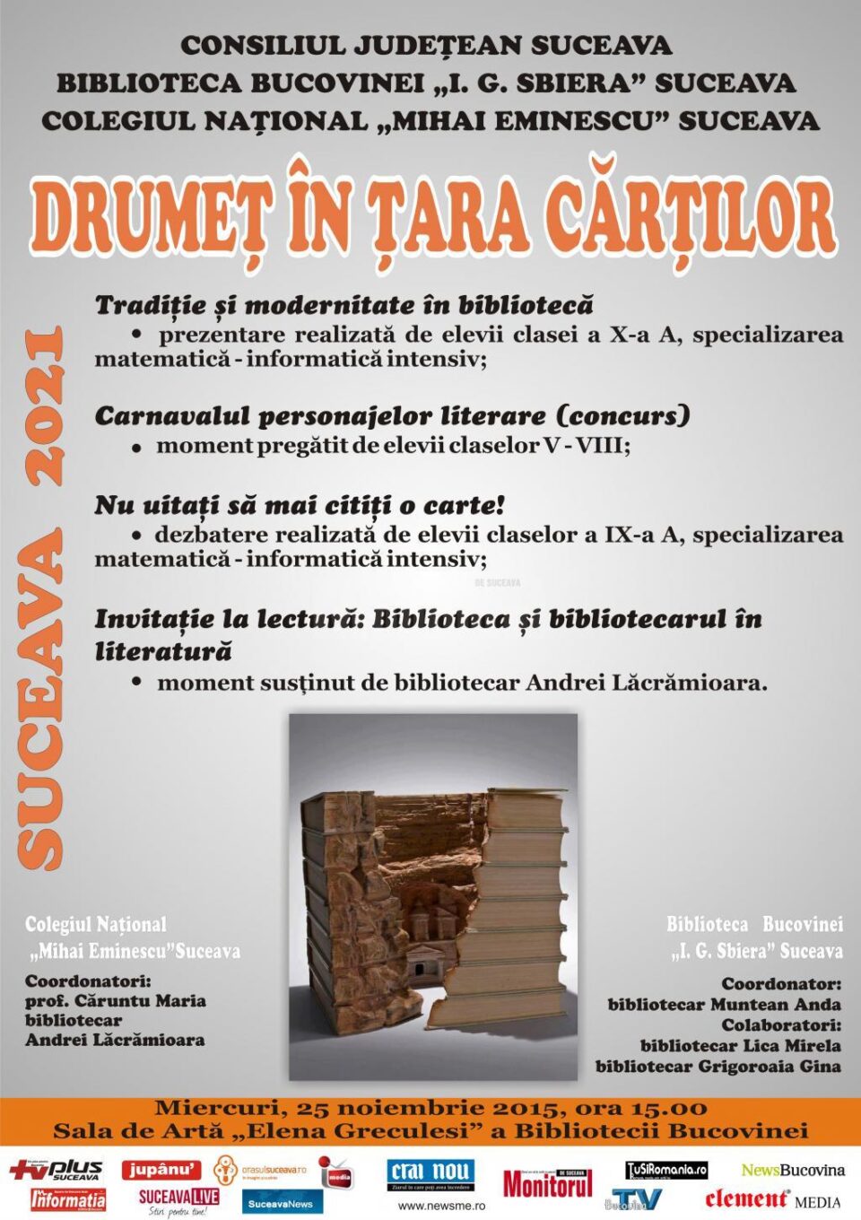 Acțiuni culturale, la Biblioteca Bucovinei „I.G. Sbiera”