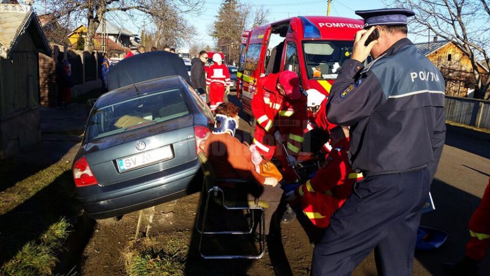 Accidentul petrecut ieri la Ipotești în urma căruia a fost rănită o femeie
