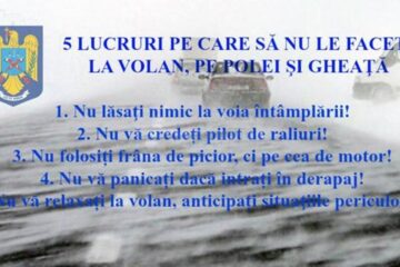 Recomandări pentru circulația rutieră pe timp de iarnă