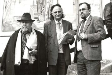 Grigore Vieru (centru), Stelian Gruia (stânga) și Vasile M. Demciuc (dreapta). Foto: Ion MÎNDRESCU