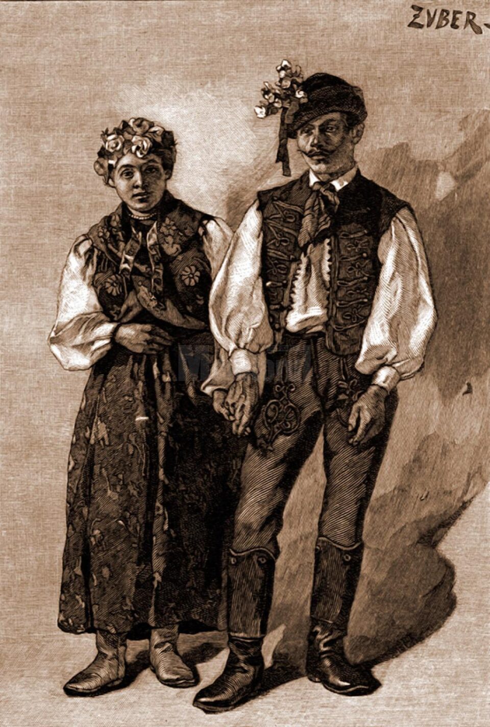 Miri Maghiari din Dornești – desen de Julius Zalaty Zuber (1867-1918)