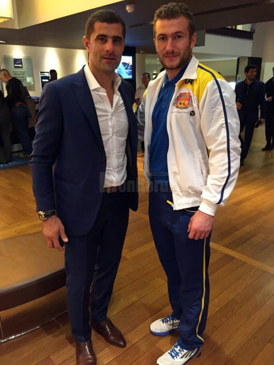 Dani Coman și Andrei Rohețki la meciul West Ham United - Astra Ploiești, din preliminariile Cupei UEFA