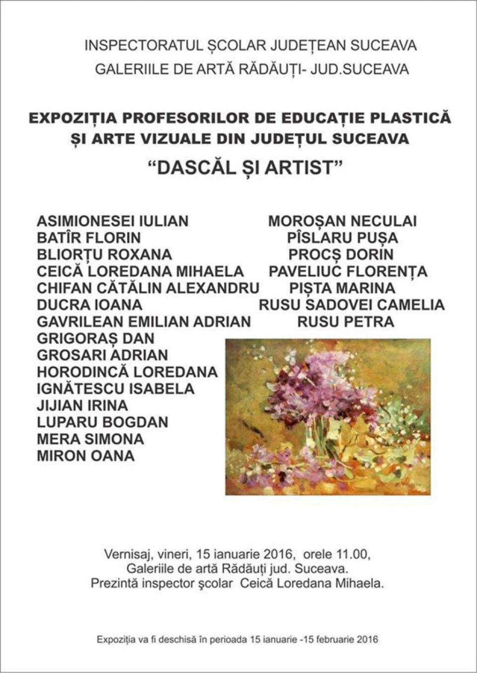 Expoziția profesorilor de educație plastică și arte vizuale din județul Suceava