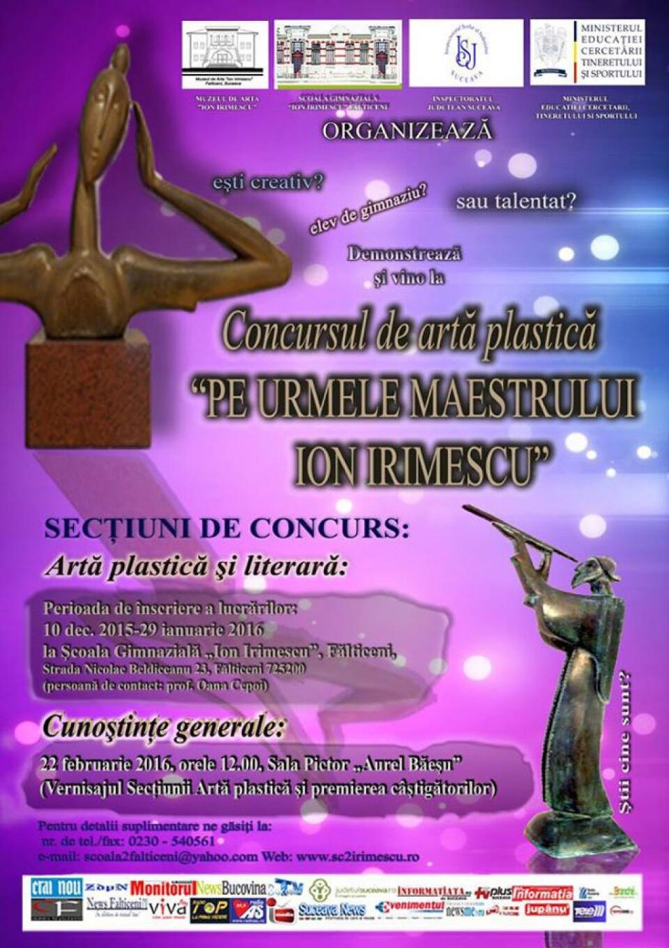Concursul de artă plastică „Pe urmele Maestrului Ion Irimescu”