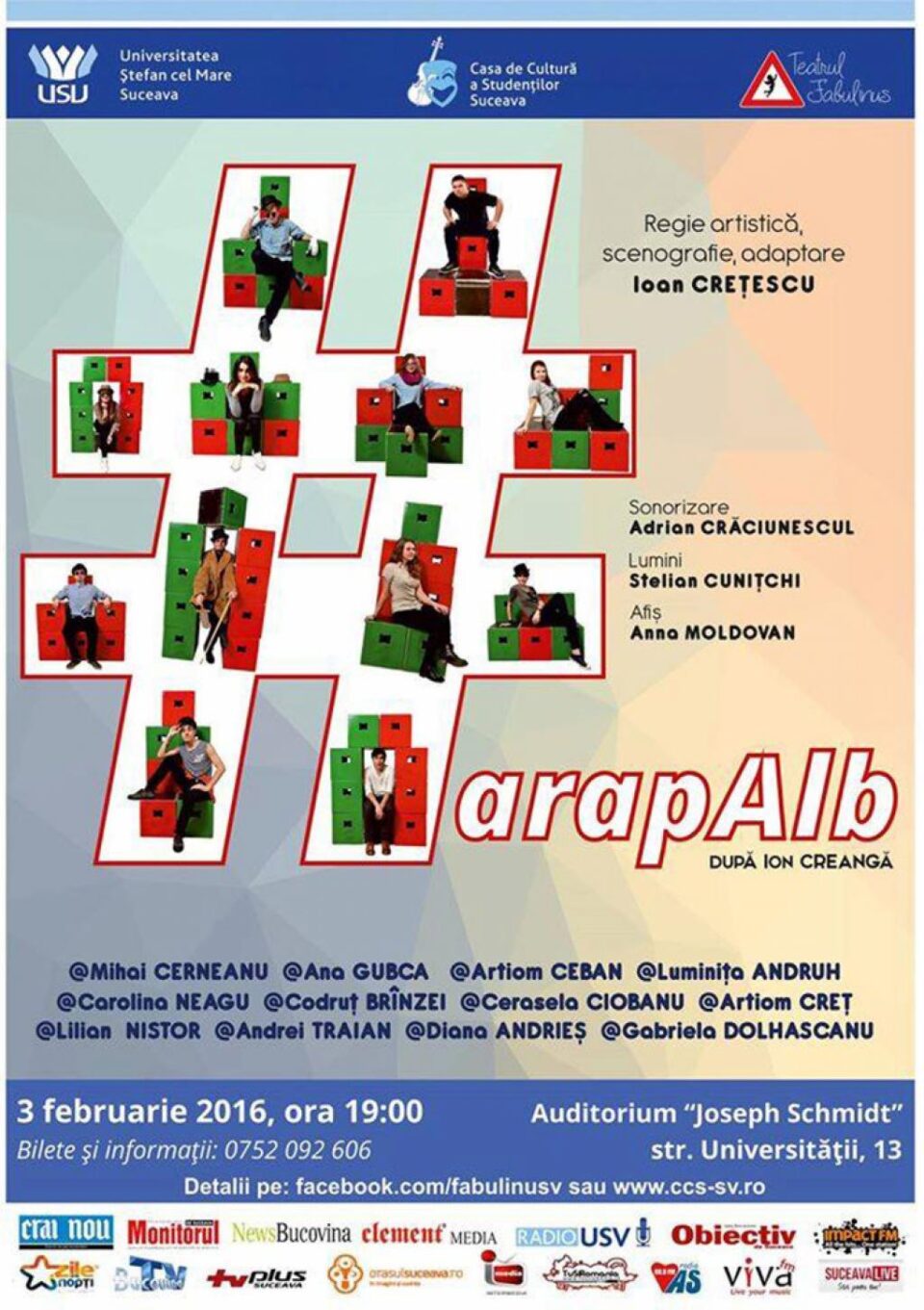 Teatrul studențesc Fabulinus revine pe scena Universității din Suceava