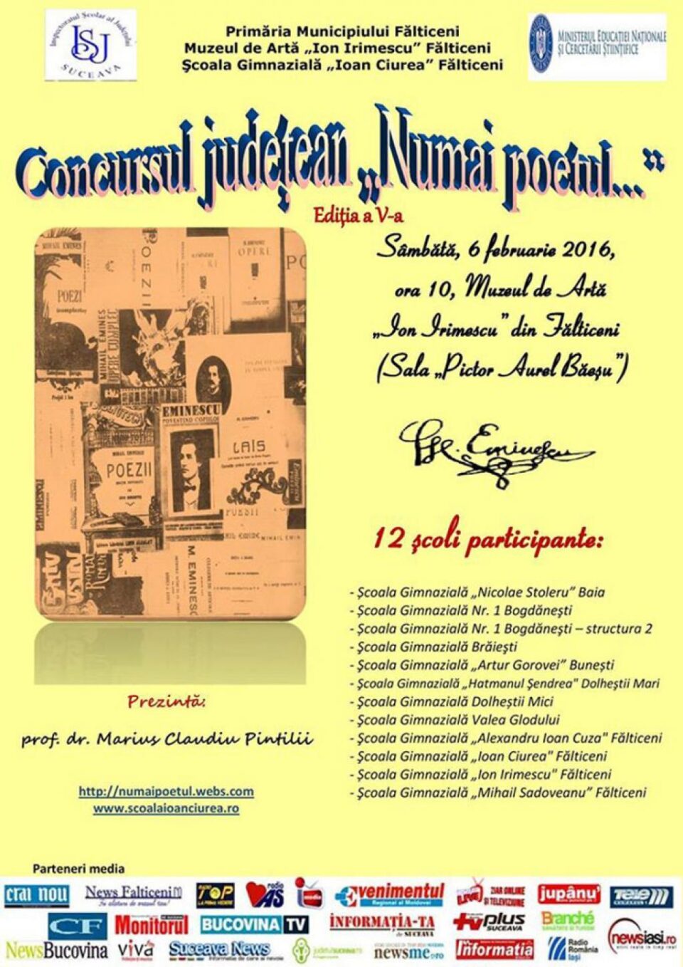 Concursul județean interdisciplinar „Numai poetul...”