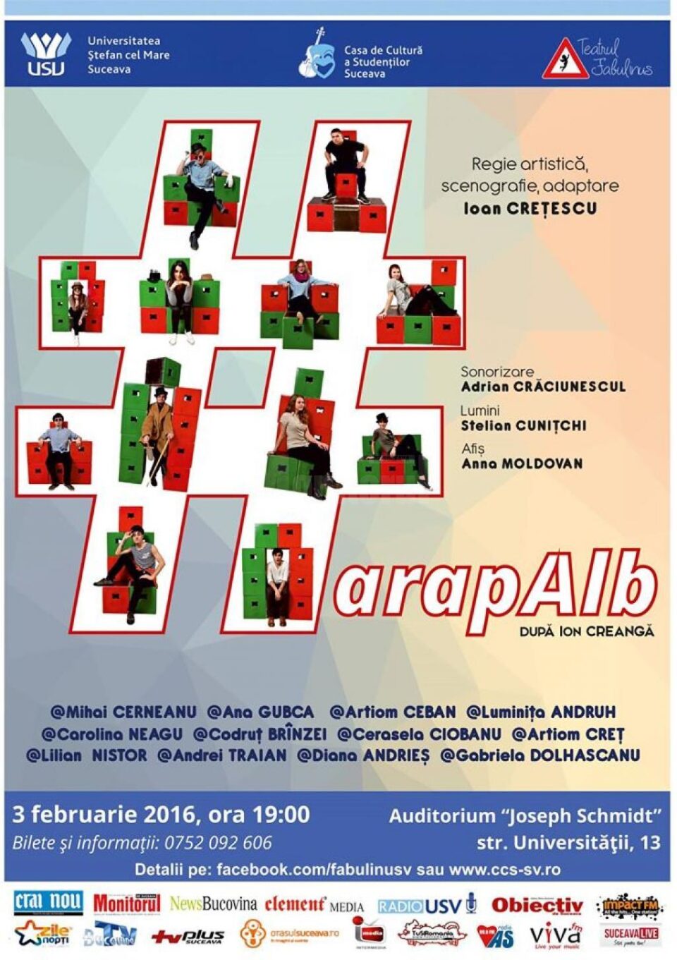 Spectacol cu Teatrul studențesc Fabulinus astăzi, la USV