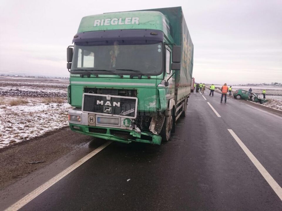 Autocamionul implicat în accident