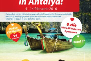 Shopping City Suceava te premiază cu o ”lună de miere” în Antalya!