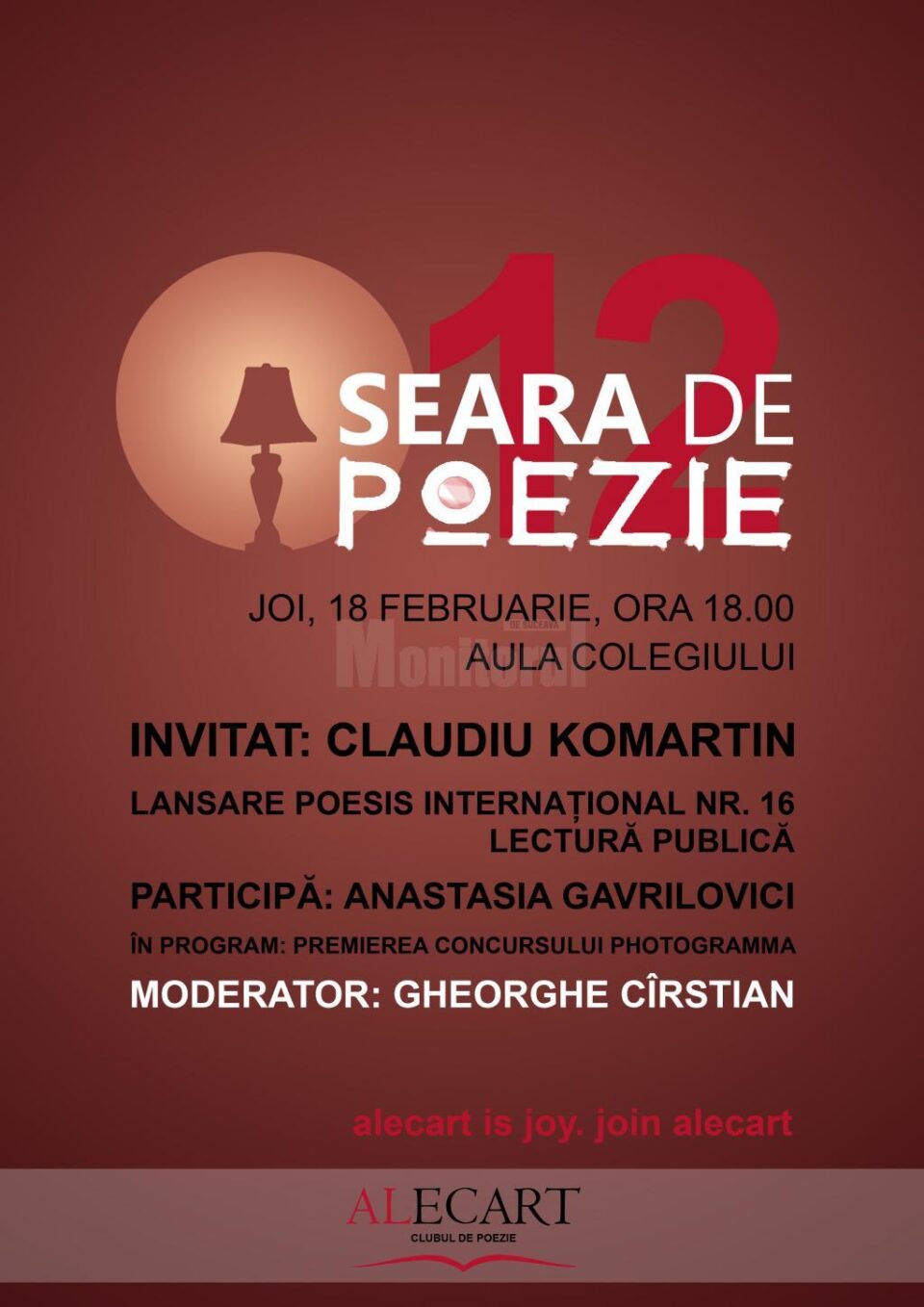 Seară de Poezie, joi, la Colegiul „Petru Rareș”