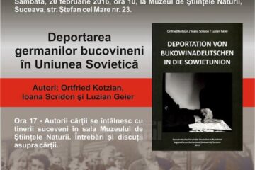Lansarea volumului „Deportarea germanilor bucovineni în Uniunea Sovietică”