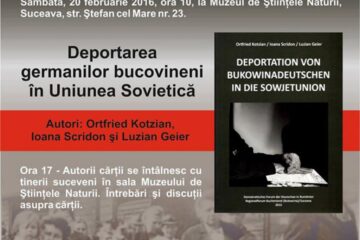Lansarea volumului „Deportarea germanilor bucovineni în Uniunea Sovietică”