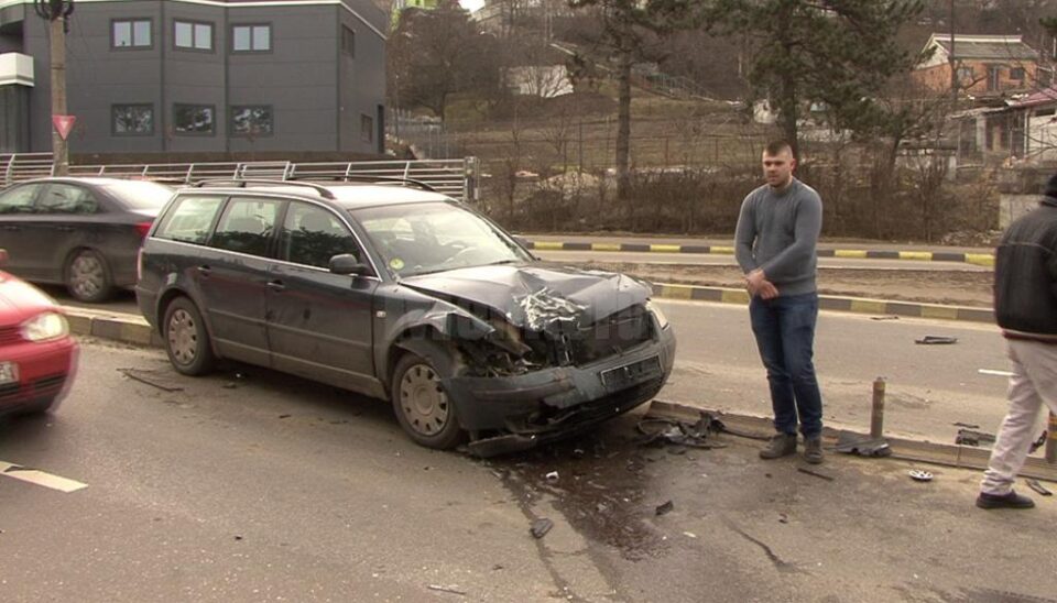 Autoturismul VW implicat în accident