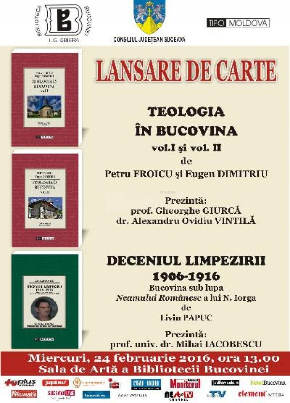 Lansarea cărților „Teologia în Bucovina” și „Deceniul limpezirii (1906-1916)”