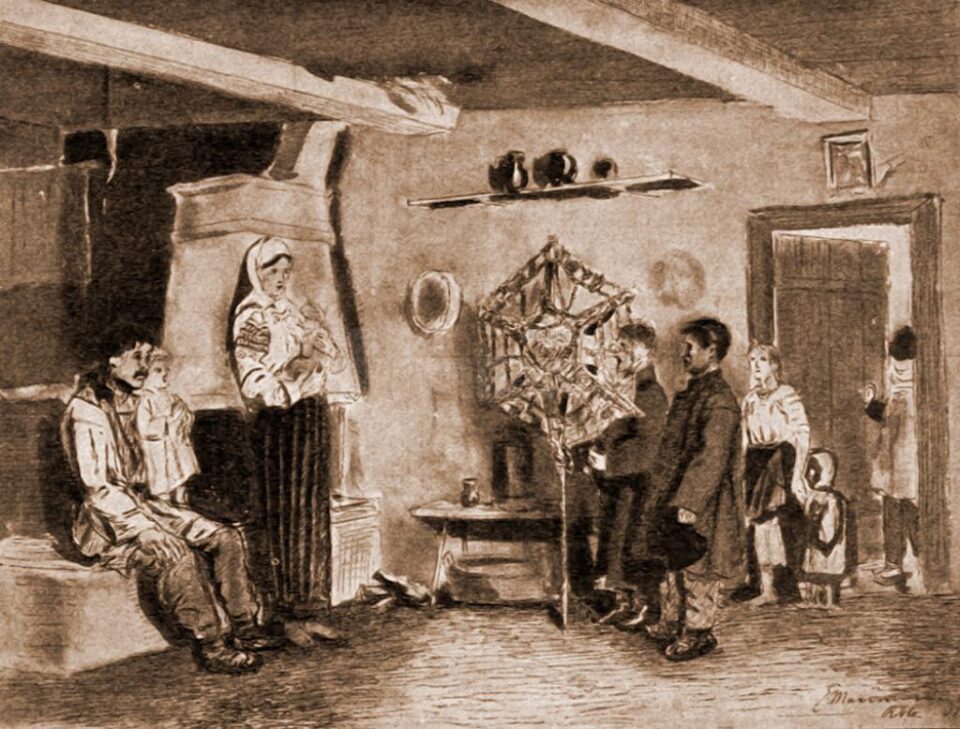 Cu steaua, la români – desen de Mattias Adolf Charlemont (1820-1871)