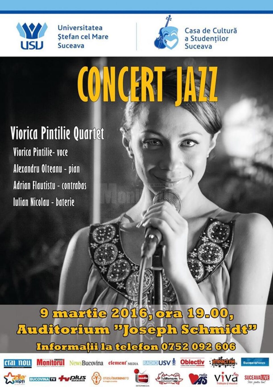 Concert de jazz cu Viorica Pintilie, la Universitatea Suceava