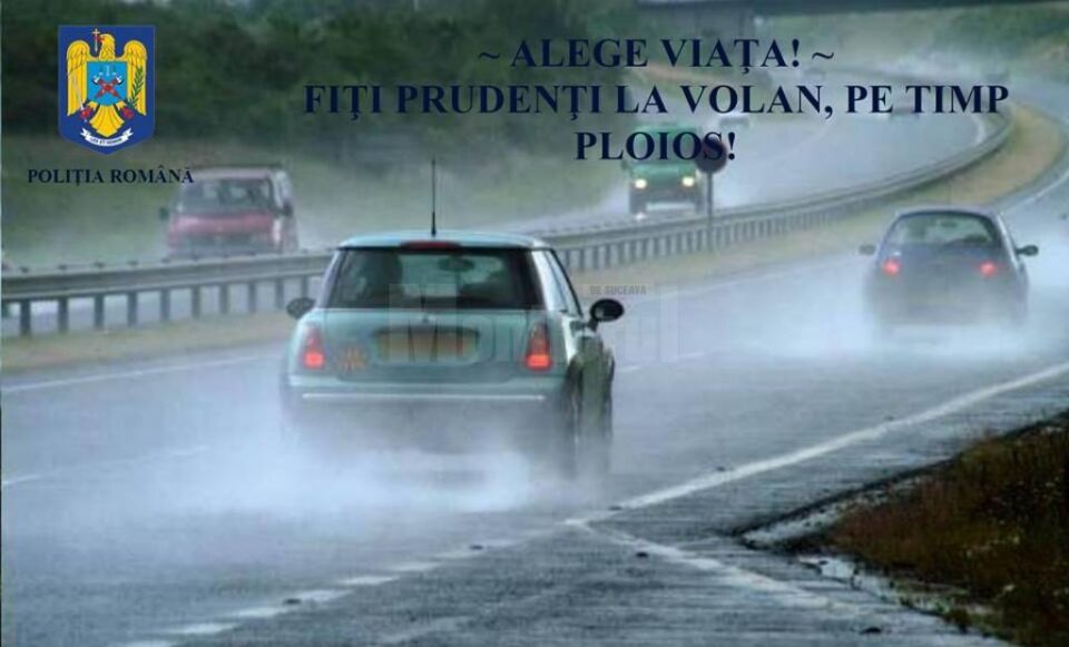 Recomandări pentru siguranța circulației rutiere în condiții de ploaie