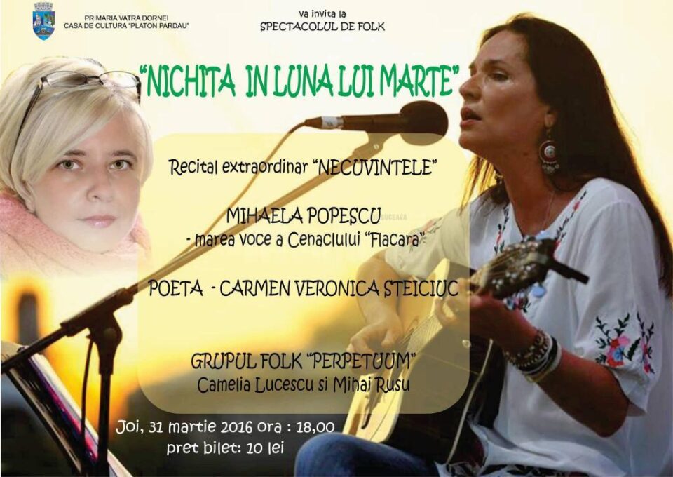 Spectacol de muzică folk și poezie Spectacol de muzică folk și poezie