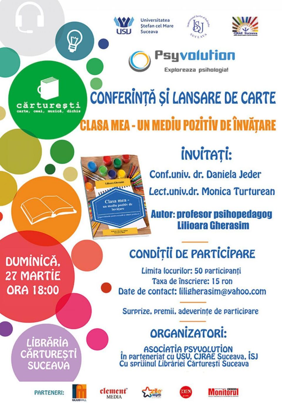 Conferința și lansarea cărții „Clasa mea - un mediu pozitiv de învățare”