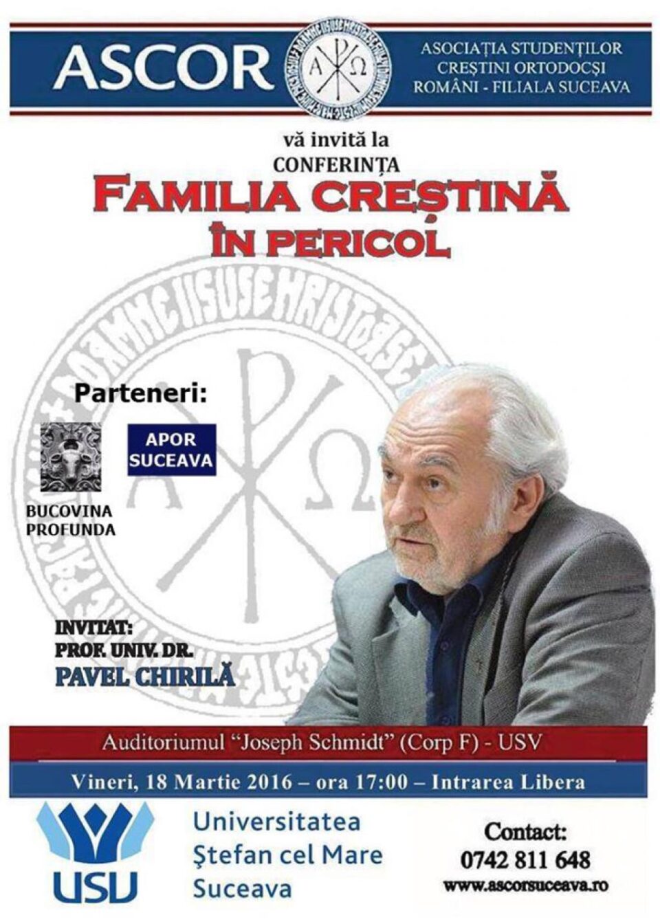 Conferința cu tema „Familia creștină în pericol”, la Auditorium Joseph Schmidt