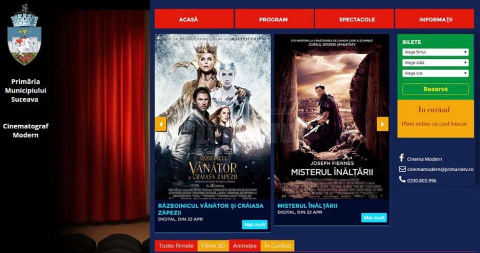 Contractul de realizare a site-ului pentru Cinematograful Modern a fost reziliat