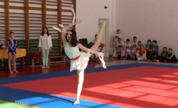 Imagini de la proba de gimnastică