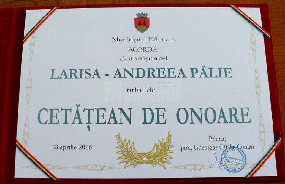 Olimpică la nivel național și internațional, devenită „Cetățean de Onoare” al Fălticeniului