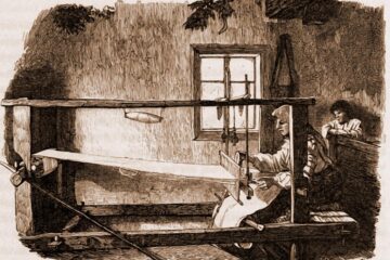 Româncă, țesând – desen de Mattias Adolf Charlemont (1820-1871)