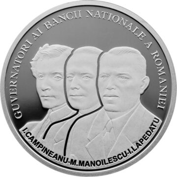 Set de monede: „Guvernatori ai Băncii Naționale a României - Ion I. Câmpineanu, Mihail Manoilescu și Ion I. Lapedatu”