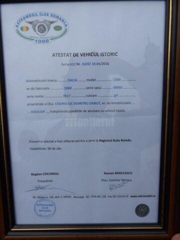 Cea mai veche Dacie 1300, expusă pentru prima dată în România de un sucevean