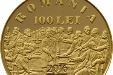 Monedă din aur dedicată împlinirii a 200 de ani de la nașterea lui C. A. Rosetti – avers