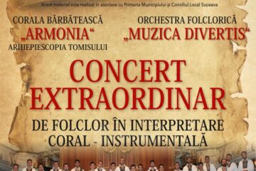 Concert extraordinar de folclor în interpretare coral-instrumentală, la Casa de Cultură Suceava