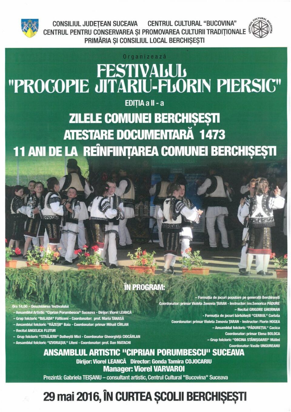 Festivalul „Procopie Jitariu - Florin Piersic”, la Berchișești