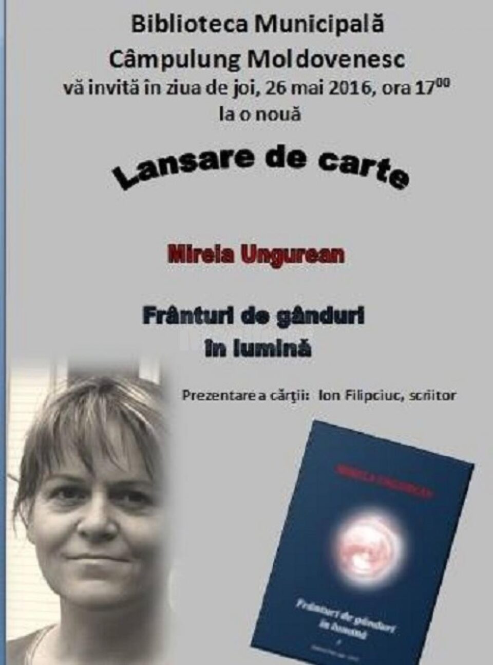 Lansare de carte: „Frânturi de gânduri în lumină”