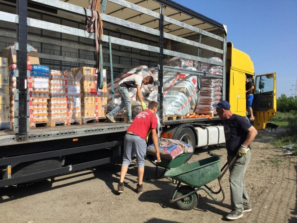 24 de tone de alimente și produse medicale au fost trimise din Germania pentru câinii din adăpostul Sucevei