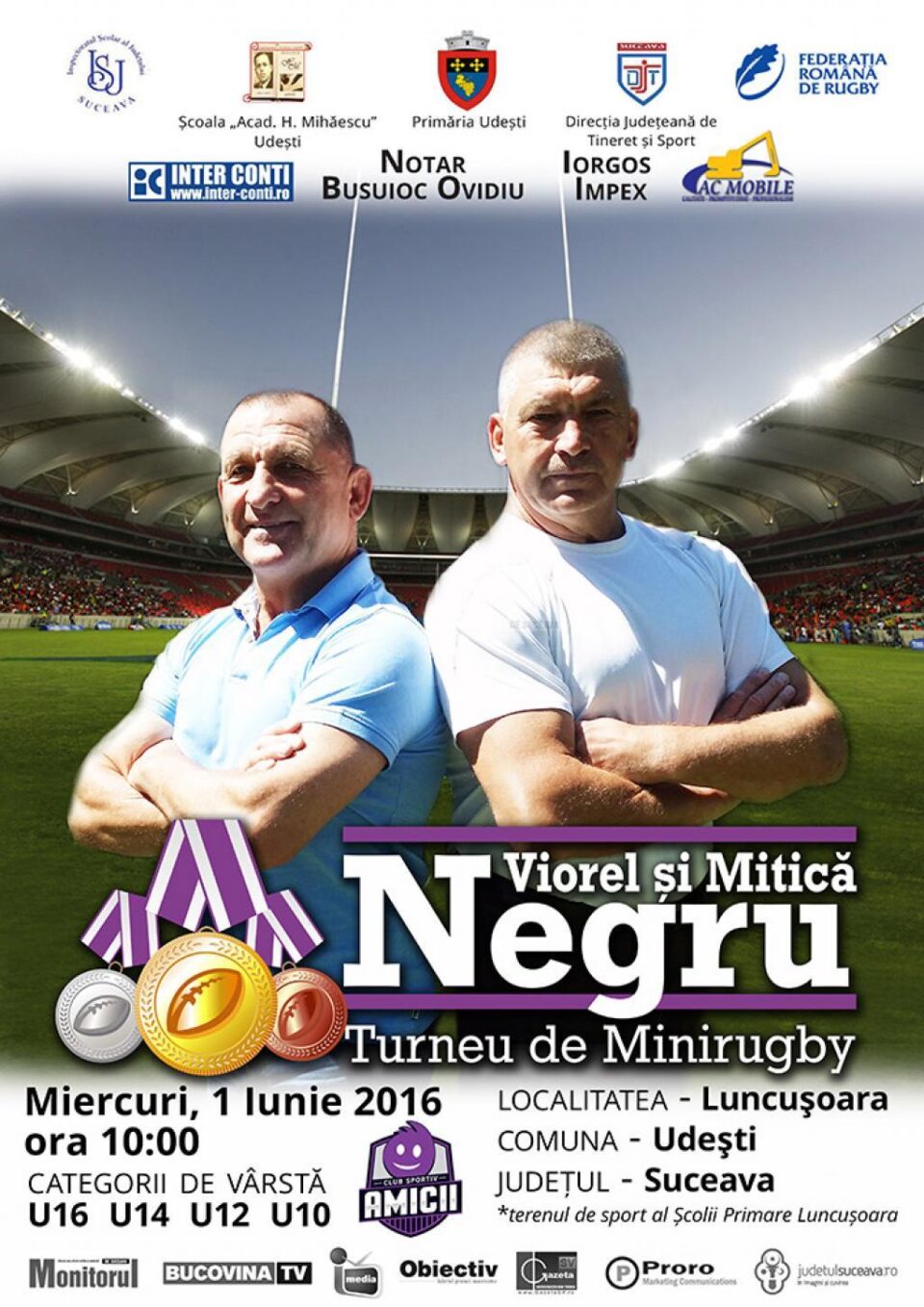Turneul "Viorel și Mitică Negru" debutează la Udești de Ziua Copiilor