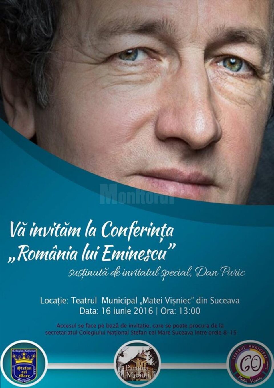 Actorul Dan Puric va susține o conferință la Teatrul „Matei Vișniec” din Suceava