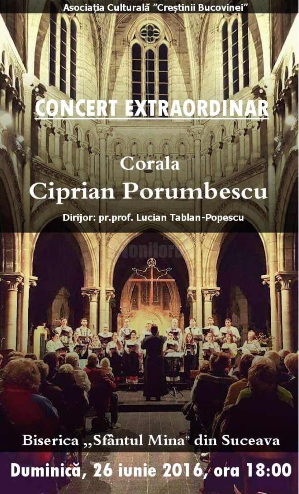 Corala „Ciprian Porumbescu”, în concert la Biserica “Sfântul Mina” din Suceava