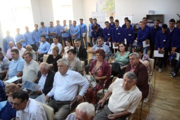 Publicul evenimentului organizat de Colegiul Tehnic ”Lațcu Vodă” la Primăria Siret