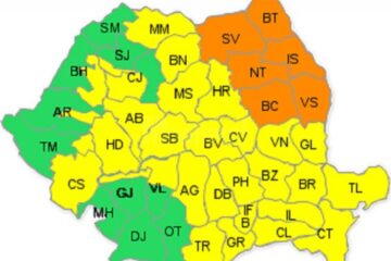 Cod portocaliu de furtuni pentru județul Suceava, marți, între orele 14-23