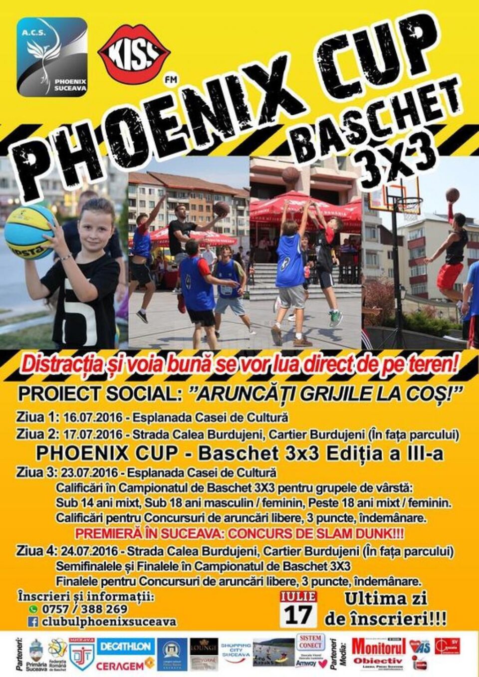 Phoenix Cup - Baschet 3 x 3, competiție sportivă în centrul municipiului Suceava și în Burdujeni Phoenix Cup - Baschet 3 x 3, competiție sportivă în centrul municipiului Suceava și în Burdujeni