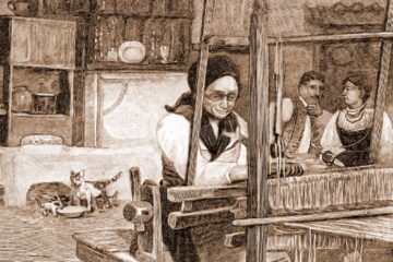 Unguroaică, țesând zestrea fiicei sale