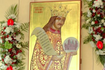 Așezarea veșmântului Născătoarei de Dumnezeu în Biserica Vlaherne; Sf. Voievod Ștefan cel Mare