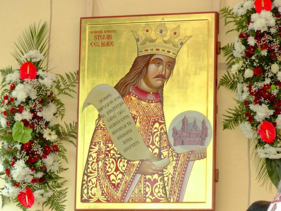 Așezarea veșmântului Născătoarei de Dumnezeu în Biserica Vlaherne; Sf. Voievod Ștefan cel Mare