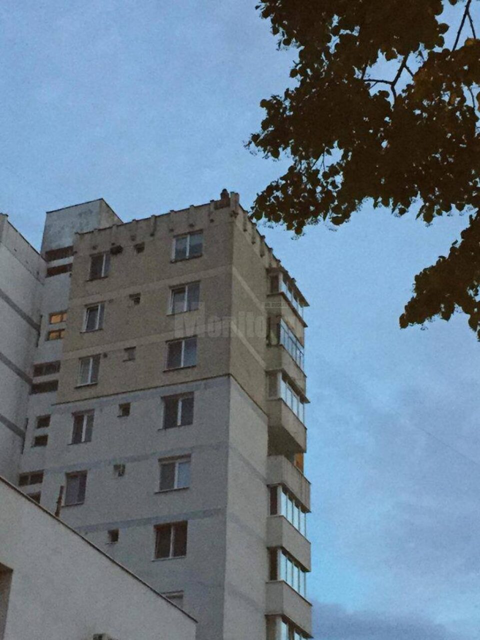 Adolescenta se afla pe blocul turn